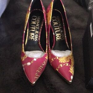 Versace Jeans Collection Pink and Gold Heels